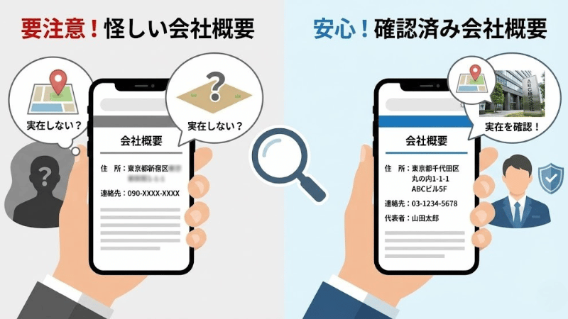 トイレ詰まり修理業者の会社概要（住所・代表者）が実在するか