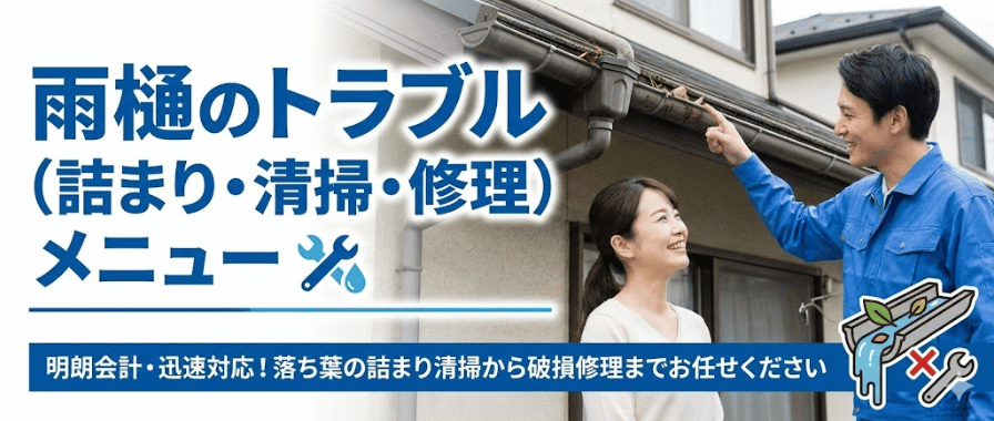 雨樋のトラブル料金・メニュー