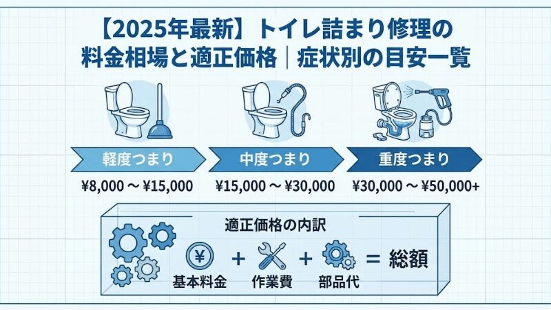 トイレ詰まり修理の料金相場と適正価格