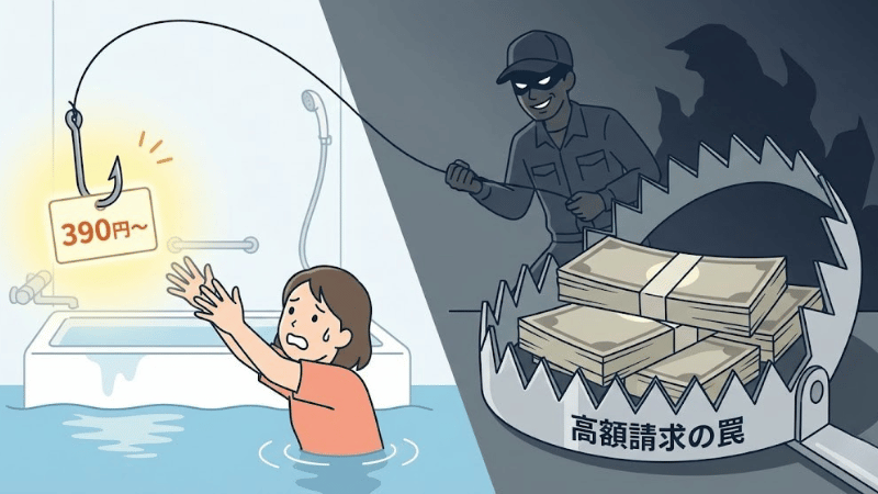 「修理代390円〜」は危険？トイレ修理業者のぼったくり手口と格安広告の罠