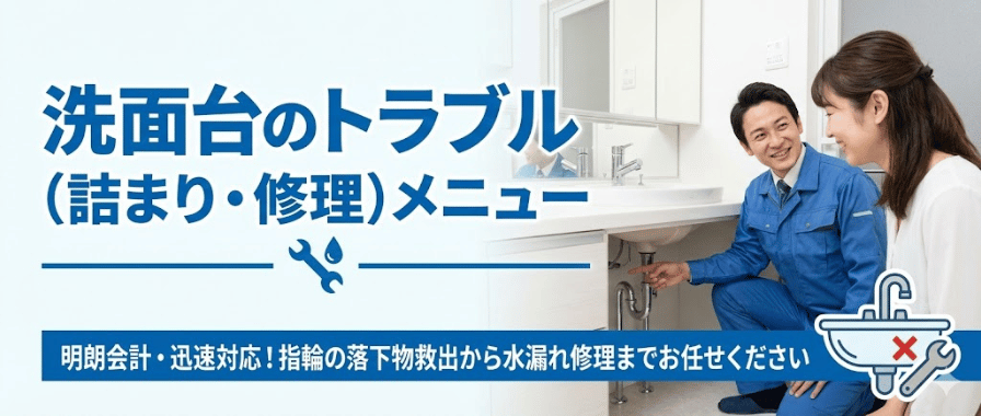洗面台のトラブル料金・メニュー