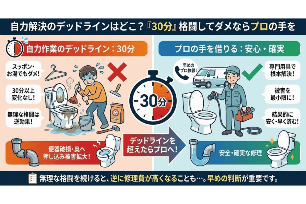 自力解決の見分け方のイラスト