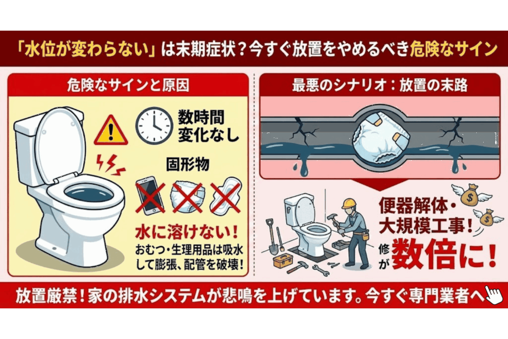 水位が変わらない場合のイラスト