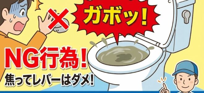 トイレつまりのNG行動のカバーイラスト