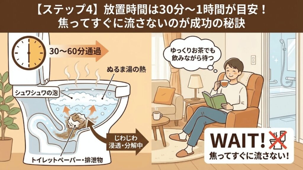 放置時間の目安のイラスト