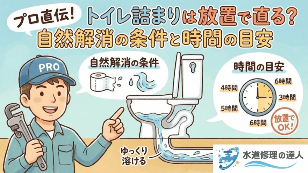 トイレ詰まりは放置で治るかのイラスト