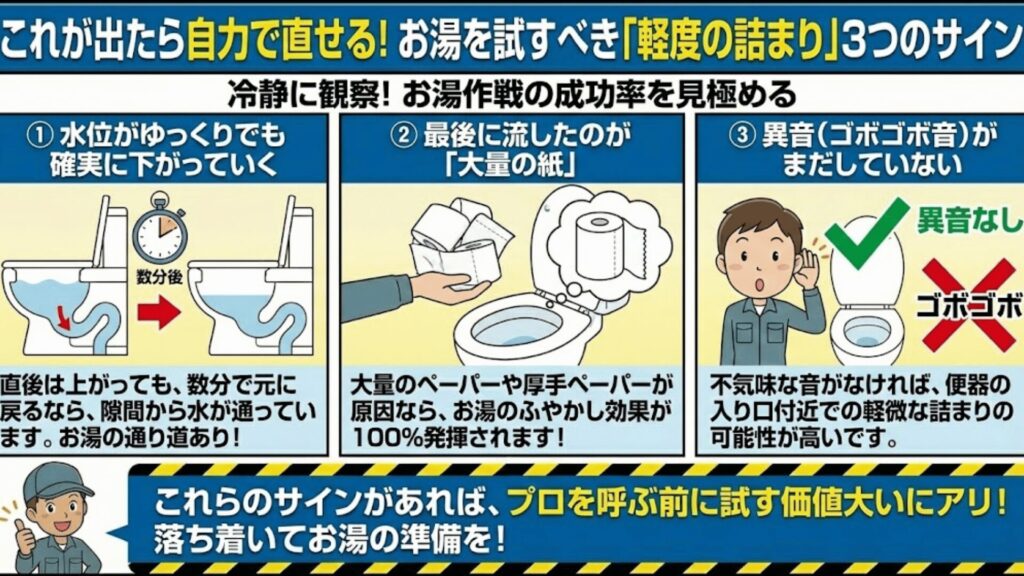 自力で治せる3つのサインのイラスト