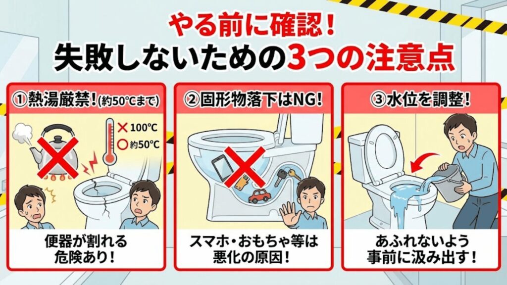 失敗しないための注意点のイラスト
