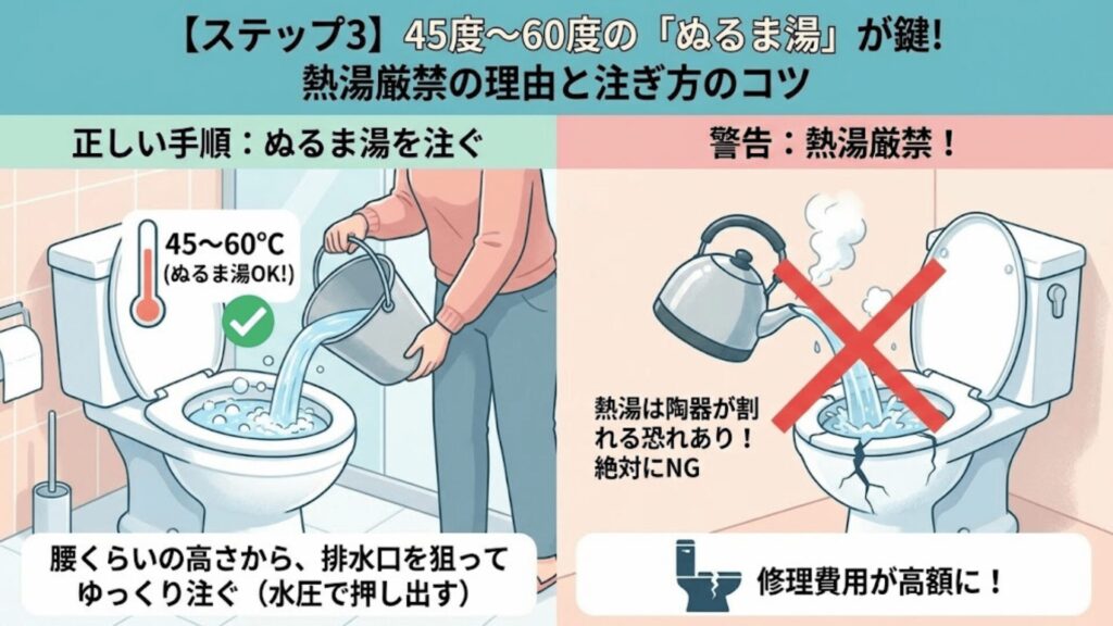 ぬるま湯がこつのイラスト