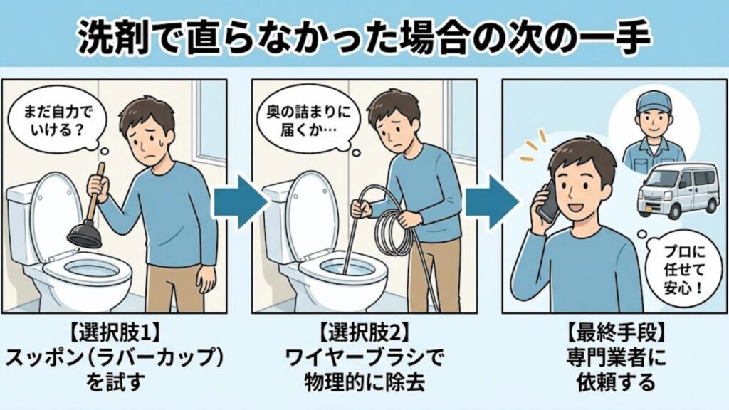 洗剤で治らなかったらのイラスト