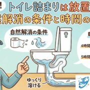 トイレ詰まりは放置で治るかどうかのイラスト