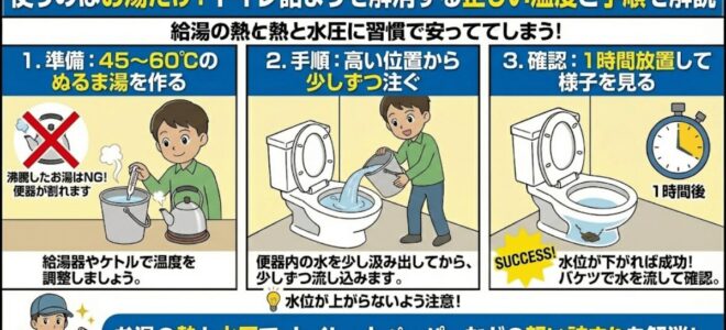 使うのはお湯だけのイラスト