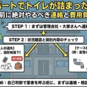 アパートでトイレが詰まったらのイラスト