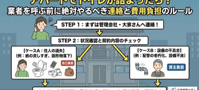 アパートでトイレが詰まったらのイラスト
